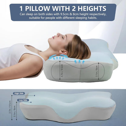 Orthopedic Latex Neck Pillow - Slow Rebound Memory Foam for Ultimate Neck Support & Pain Relief